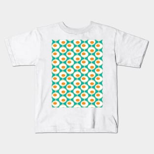 Retro Bubble Chain Pattern Teal, Orange Kids T-Shirt